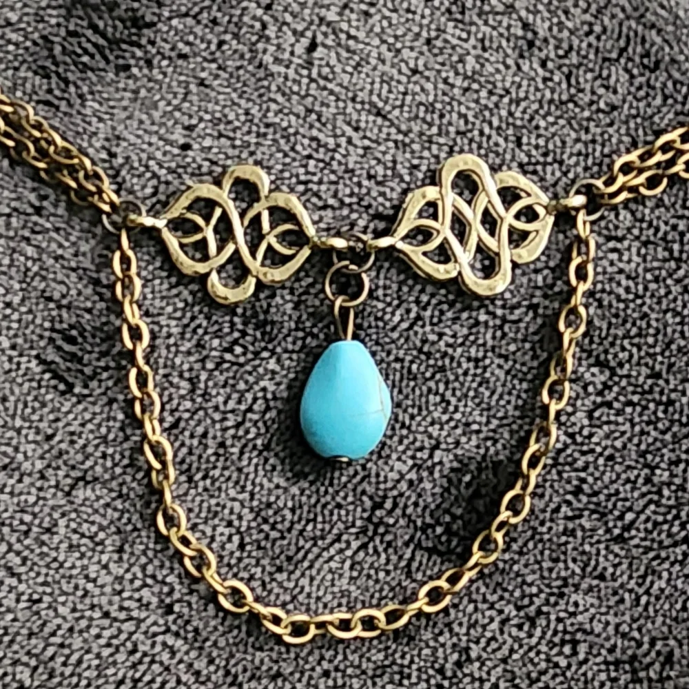 Armband Faux Turquoise Arm Cuff Sleeve Chain Armlet Bracelet Bronze Gold Silver